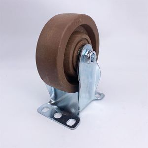 High Temp Oven Phenolic Caster Wheels 125mm Rigid Plate