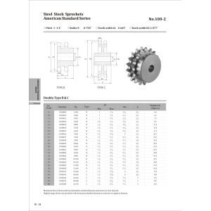 Double chain sprocket 100-2B42T with hardened teeth duplex sprocket