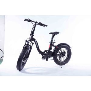 Black 20 Inch Electric Bike , Brushless Motor 36v Fat Wheel Electric Bike