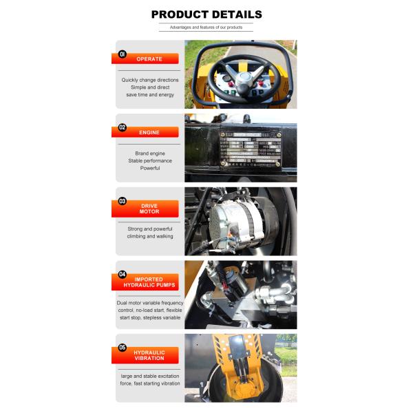 Asphalt Rollers Mini Compactor 3ton 4ton 6ton Double Drum Driving Road Roller