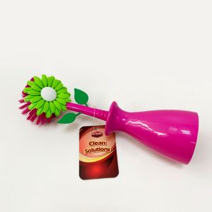 Flower Washing Dishes Brush 7x7x26cm 133g Kitchen Durable Bristles