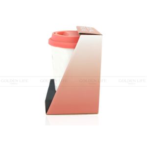 Flamingo Double Wall Custom Coffee Mugs 330ml Capacity With Silicon Lid