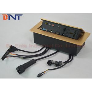 Rose Gold Surface Panel Conference Tabletop Pop Up Power Socket Box With 30 cm