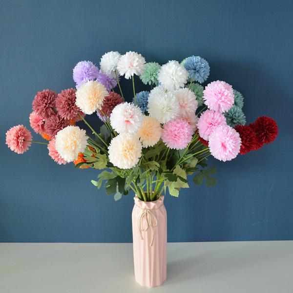 Customized Rose Red Wedding Simulation Flower Starry Sky Hydrangea Carnation Rose Lavender Dandelion Silk Flower Ornament