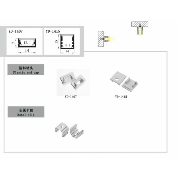 Small 14*7mm Surface Mounted LED Profile Aluminium Extrusion Profile For Cabinet