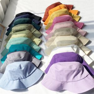 62CM Cotton Bucket Hats Unisex Beach Sunbonnet Fedoras