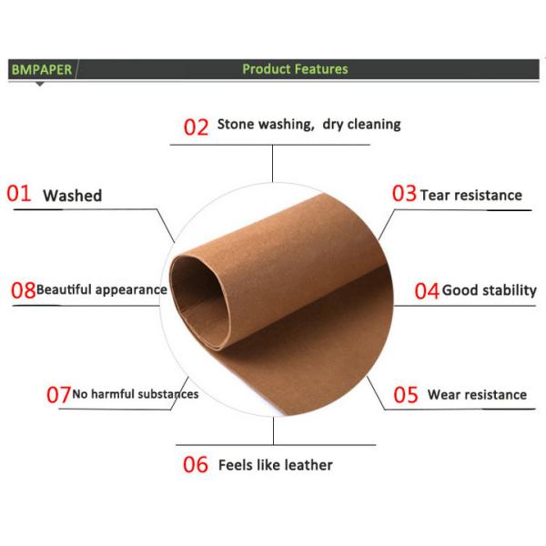 Wear resistance Durable Washable Kraft Paper Fabric For Plants Bag Various Colors