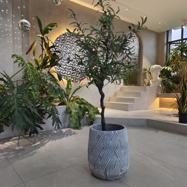 7-8 Years Life Time Indoor Fiber Clay Planter For Hotel Garden Home Decoration Piece