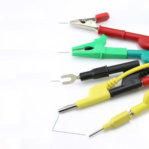 Electronic Multimeter Probe Test Lead Kit Spade Lugs Alligator Clips Banana Pugs