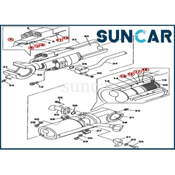 LZ008160 Bucket Cylinder Seal Kit Replacement Kits Fits CASE CX250C CX240B