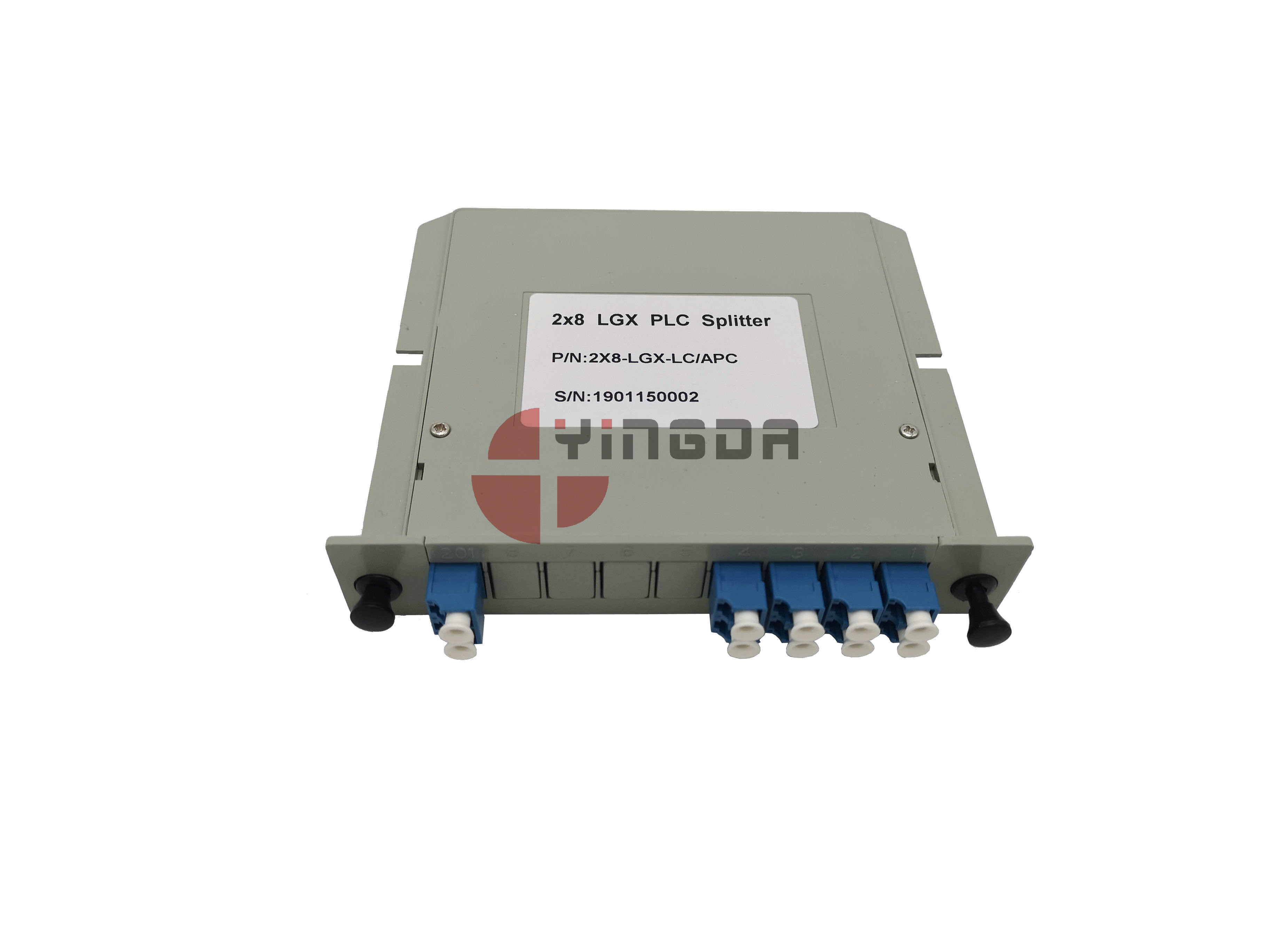 Quality 8 Port Plastic Fiber Optic PLC Splitter LGX Cassette Module ABS SC LC Connector for sale