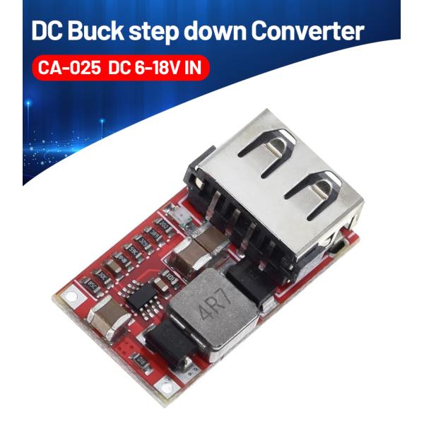 CA-025 Efficient DC-DC Converter USB Charger Development Board 6V-24V 24V 12V to 5V 97.5% Buck Module for Car Power Supply
