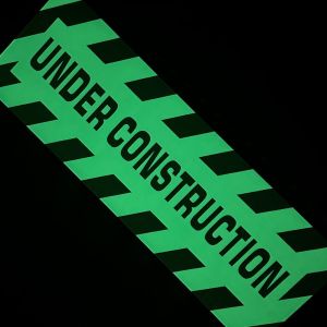 Photoluminescent Safety Warning Signage Under Construction Signage 200 X 600mm