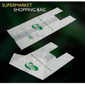 100% Biodegradable Compostable Grocery Shopping bag T-Shirt Bag for Take Out,