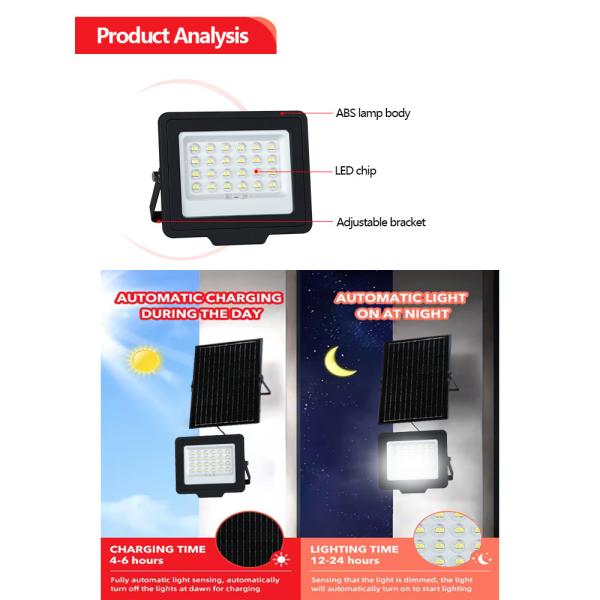 KCD Industrial Aluminum 100w 200w 300w Security Solar Flood Light High Lumen Rechargeable Solar Floodlights