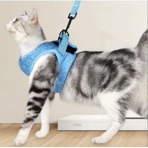 Soft Reflective Adjustable Small Cat Harness And Lead For Walking Escape Proof