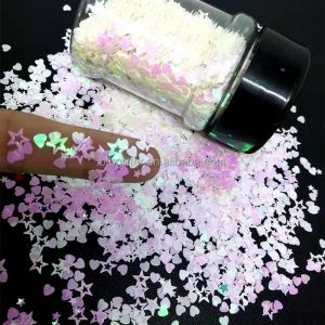 Customized Color Bulk Pink Heart Open Star Shapes 2oz or 1kg Bag Packing