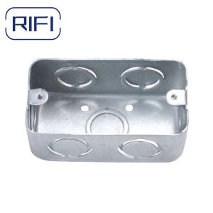 Utility Rectangle Steel Electrical Junction Box With Raised Grounding Screw