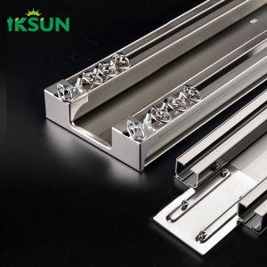 Ceiling Mounted Double Aluminium Curtain Track Square Shape