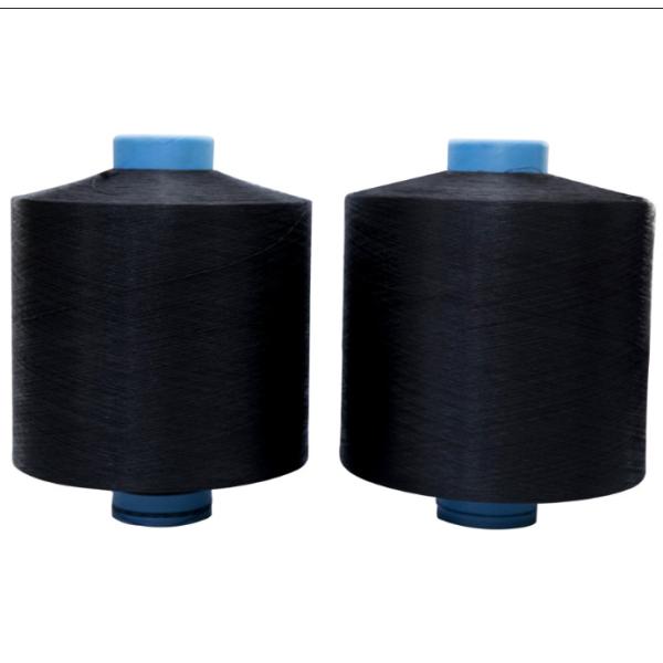 Buy 75d/36f, 150d/48f  Dope Dyed Balck Raw White DTY 100% Polyester Yarn For Knitting Weaving at wholesale prices