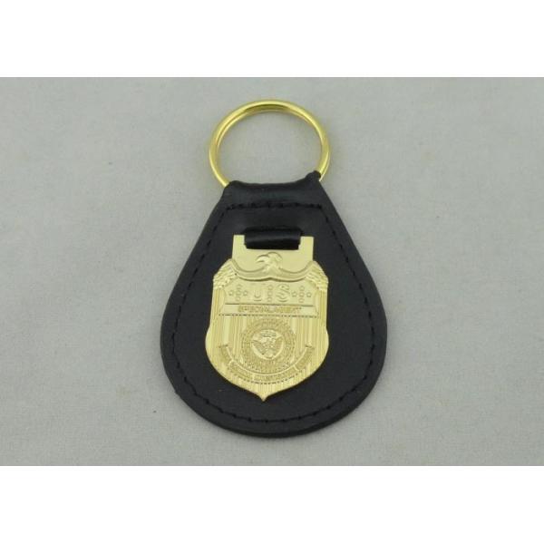Buy 3D NCIS Personalized Leather Key Chain With Gold Plating Emblem at wholesale prices