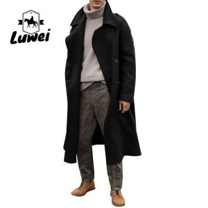 Winter Long Trench Overcoat Chaqueta Moto Kurtka Utility Blouson over Sized