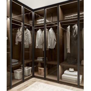 Customized Modern Wardrobe EB Closet with Glass Doors
