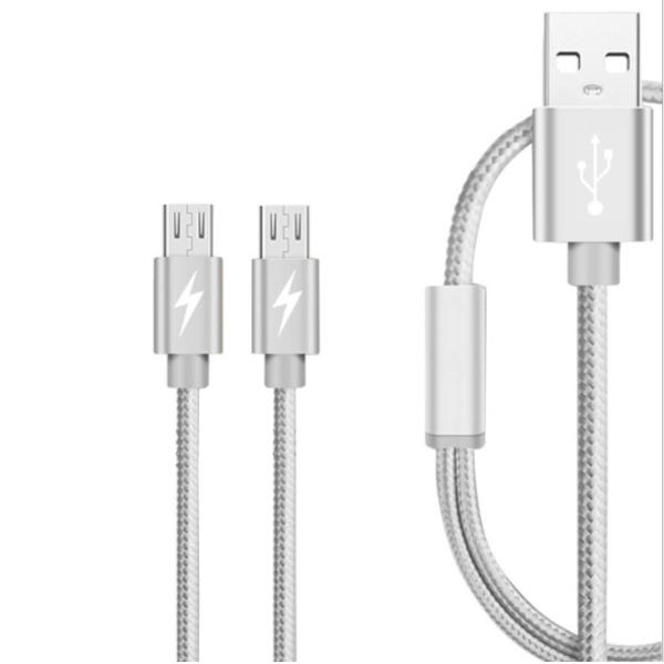 Usb 2.0 Micro Usb Data Cable , Android Charger Cable Metal Pet Nylon Braided For