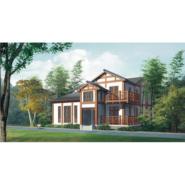 Prefabricated Villa Design Steel Frame House Villa With Garage Light Steel Structure Precast Home For Vacation