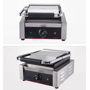 22x22 Electric Panini Grill Stainless Steel Single Contact Sandwich Press