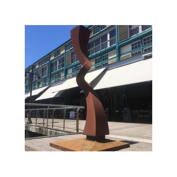 Buy Outdoor Decorations Corten Steel Sculpture Abstract Shape Garden Sculpture at wholesale prices