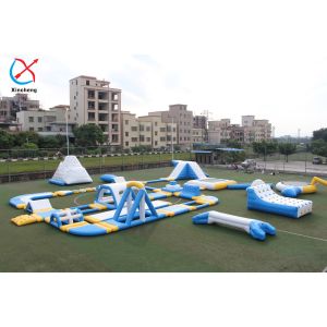 Customized Sea Or Lake 0.9mm Fireproof Inflatable Water Park Climbing Wall