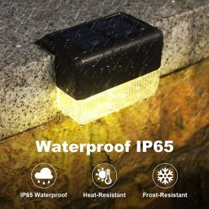 RGB Lights Solar Fence Light Outdoor led solar light with Warm White Lighting