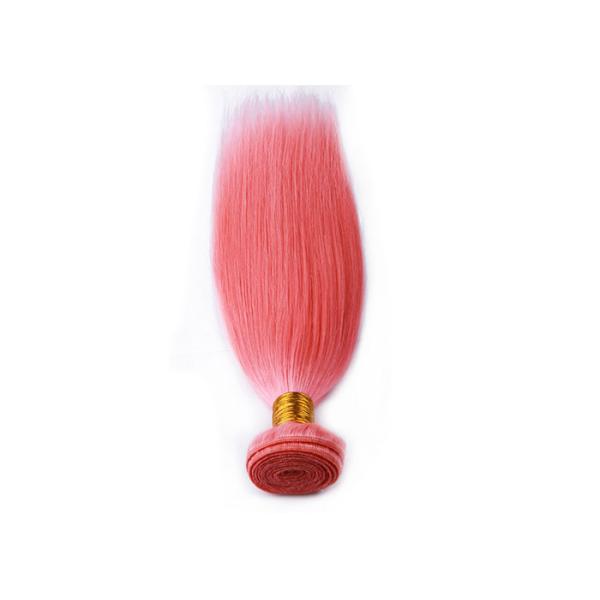 Customized Pink Virgin Human Long Hair Extensions 30 Inches Shedding Free