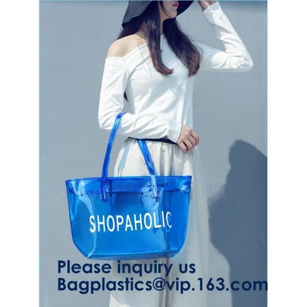 Beautiful Plastic PVC Beach Bag Clear Travel Cosmetic Bags, Fashion Clear PVC Beach Bag, Vinyl Plastic Bag, Envelope Clu