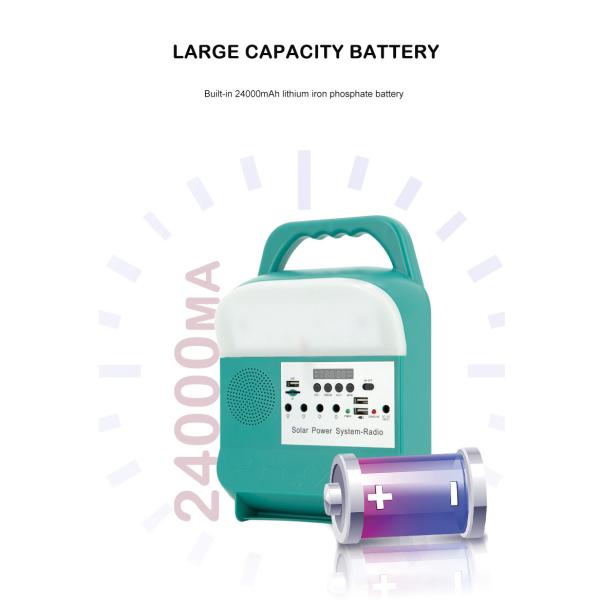 Mini Portable Solar Home Lighting Energy System Mp3 For Outdoor Aluminium Alloy