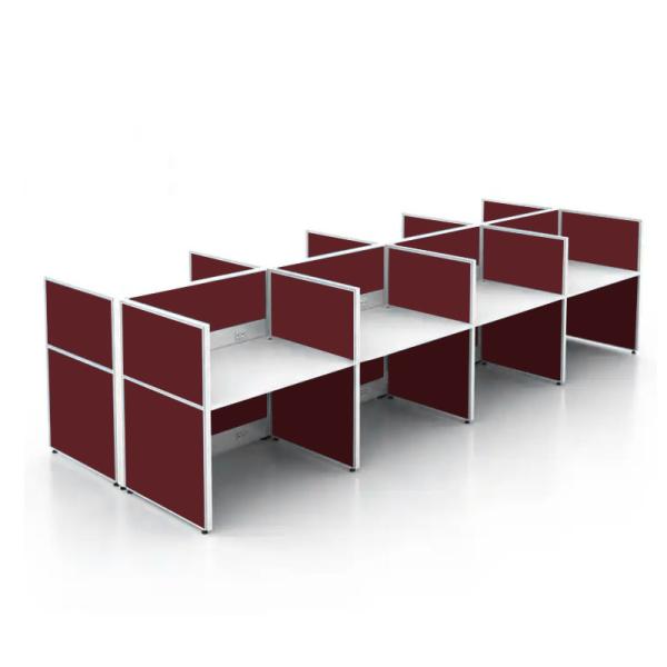 Aluminum Red Office Workstation Desk For Office 2 4 6 Person Seater