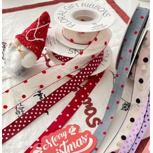DIY Packaging Essentials White Polka Dot Ribbon Man-Made Bow Tie and Floral