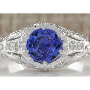 Natural Simulated Tanzanite Ring in Sterling Silver - Artsy Alternative