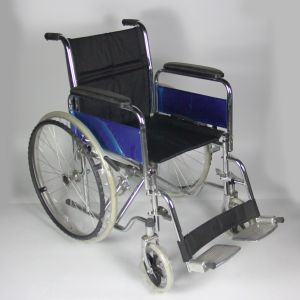 Easycare Commode Folding Steel Wheelchair Detachable Armrest Footrest