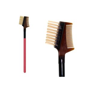 Quality Professional Private Label Eye Brow Brush Comb With Wooden Handle , Dual Ended for sale
