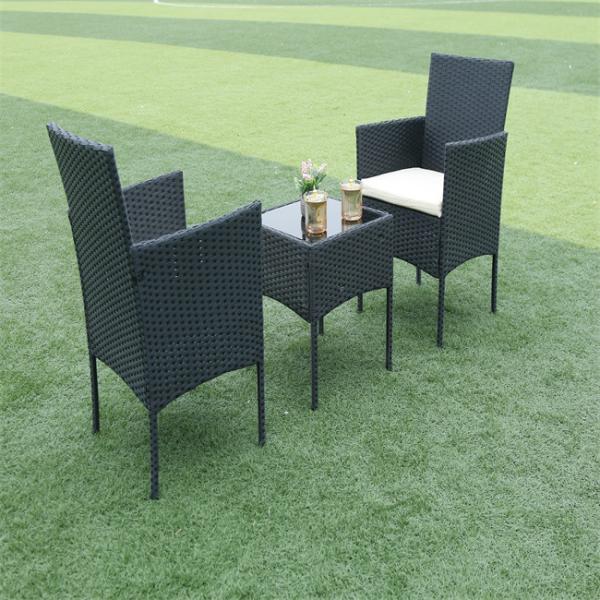 Outdoor Pool / Beach Rattan Coffee Table Chair Sets With Aluminum Frame Ottoman High Quality Outdoor Indoor Furniture