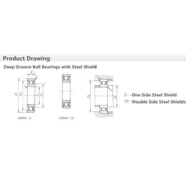 Z2V2 Z3V3 Steel Shield Deep Groove Bearing Single Row , KOYO