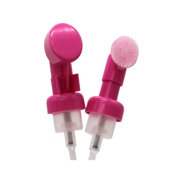 Personal Care Products 43mm Pink Heart Shape Silicone Brush Foam Pump with Custom Order Option