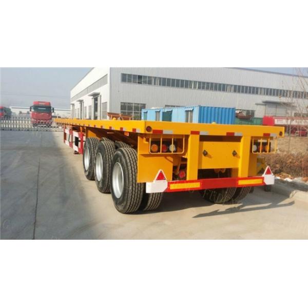 Tri Axle 20 Foot Flatbed Trailer , 40ft / 45ft Flatbed Heavy Duty Trailer
