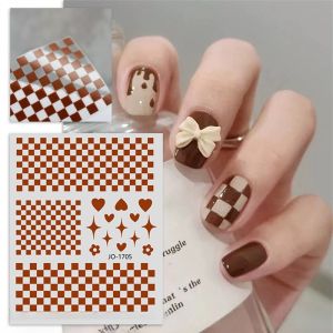 Checkerboard Classic Plaid Klein Blue Nail Stickers with Adhesive Backing