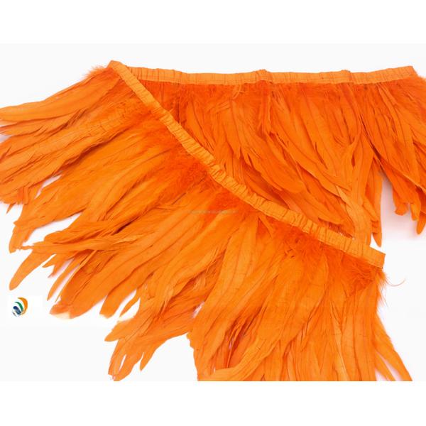 Vibrant Dyed Chicken Feather Coque Rooster Fringe Trim for Party Decoration Supplies