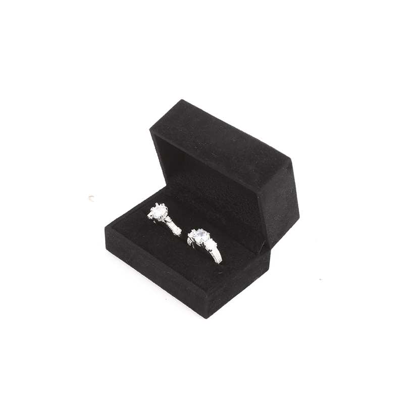 high end velvet square black jewelry box for bracelet Necklace ring packaging