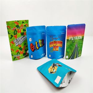 Custom CMYK Printed Smell Proof Snack Bag Packaging Aluminum Foil
