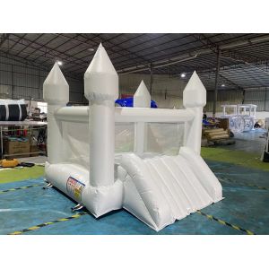 Moonwalk Commercial Inflatable White Bounce House Jumping Bouncy Castle Small